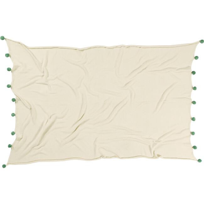 Bubbly Baby Blanket, Natural/Green - Blankets - 5