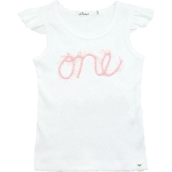 One Flutter Sleeve Tank, White - Tees - 1