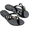 Harmonic Studs Flip Flop, Black Gold - Slip Ons - 1 - thumbnail