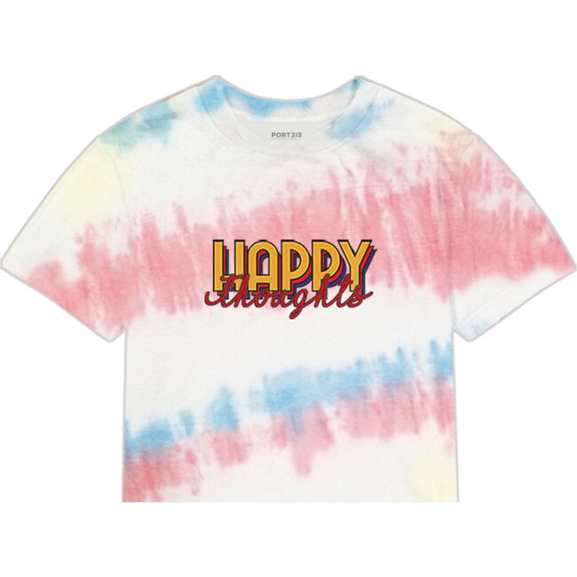 Happy Thoughts Crop T-Shirt, Tie Dye - Tees - 1