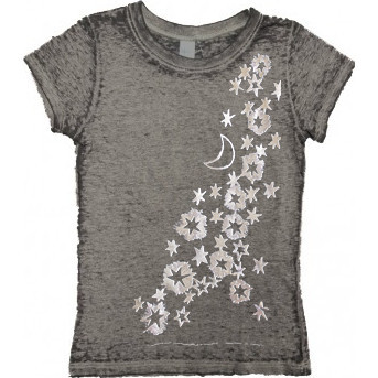 Milky Way Burnout Tee, Charcoal