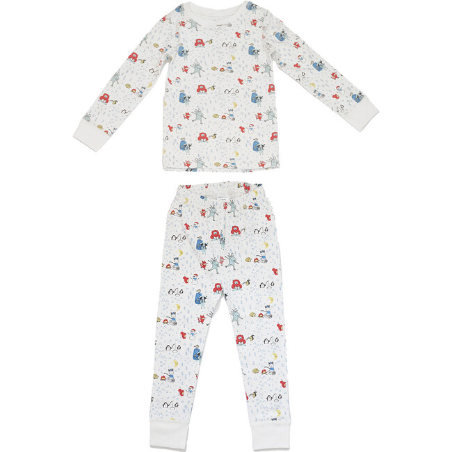 Printed Pajama Set, Winter Friends - Pajamas - 1