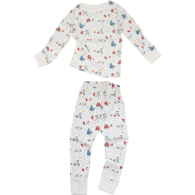 Printed Pajama Set, Winter Friends - Pajamas - 4