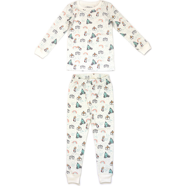 Printed Pajama Set, Unicorns - Pajamas - 1