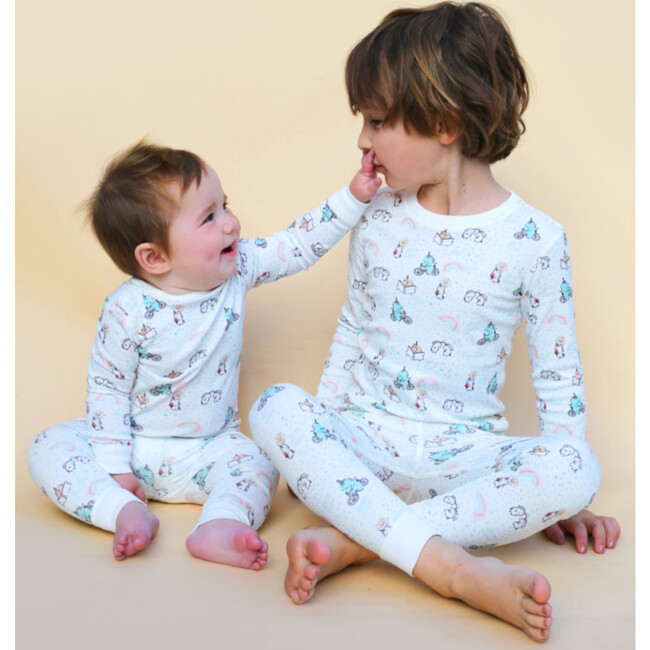 Printed Pajama Set, Unicorns - Pajamas - 2