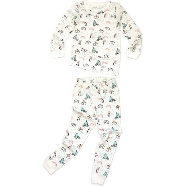 Printed Pajama Set, Unicorns - Pajamas - 4