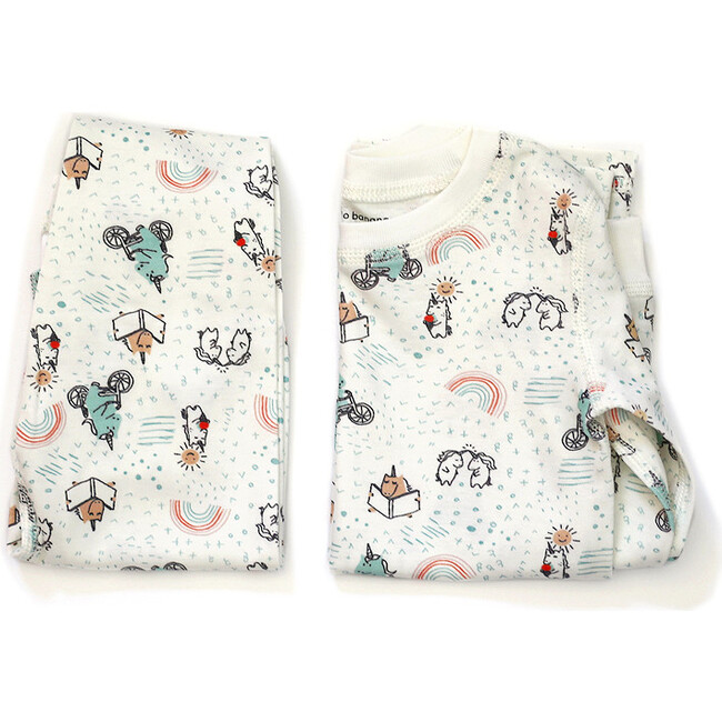 Printed Pajama Set, Unicorns - Pajamas - 5