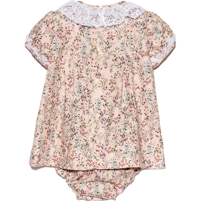 Pink Floral Jaretas Lace Collar Dress - Dresses - 3