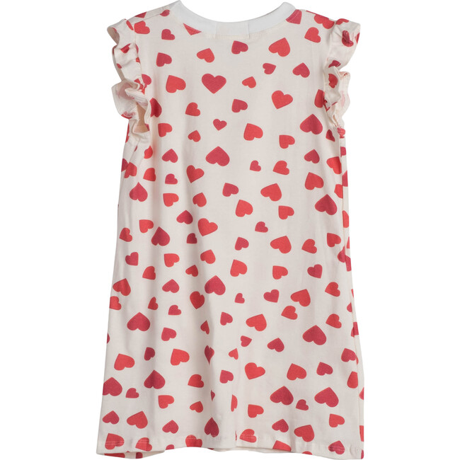 Red Hearts Flutter Sleeve Loungewear Dress - Loungewear - 2