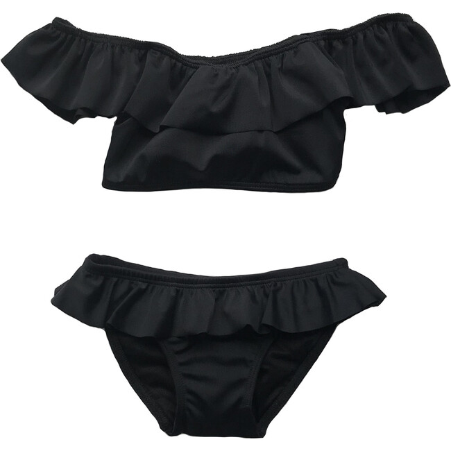 Luna Ruffle Bikini, Black - Two Pieces - 1