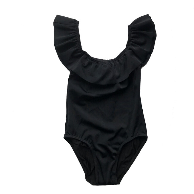 Luna Ruffle One Piece, Black - One Pieces - 1