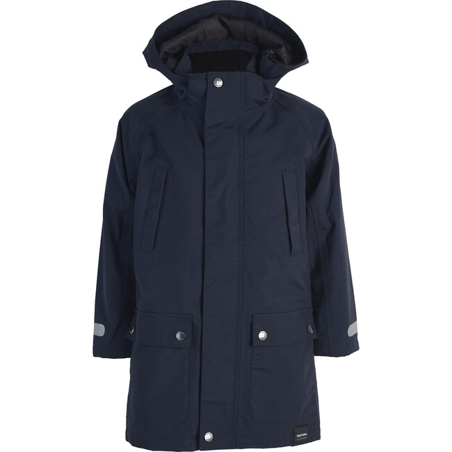 Kids Parka From The Sea, Navy - Raincoats - 1