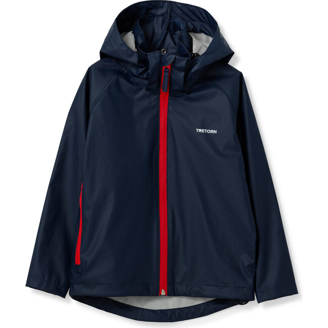 Kids Packable Jacket and Pants Rainset, Navy - Raincoats - 1