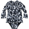 Goldie Ruffle Long Sleeve One Piece, Black; Prints - One Pieces - 1 - thumbnail