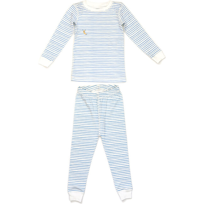 Printed Pajama Set, Blue Stripes