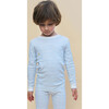 Printed Pajama Set, Blue Stripes - Pajamas - 4