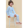 Printed Pajama Set, Blue Stripes - Pajamas - 5