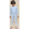 Printed Pajama Set, Blue Stripes - Pajamas - 6
