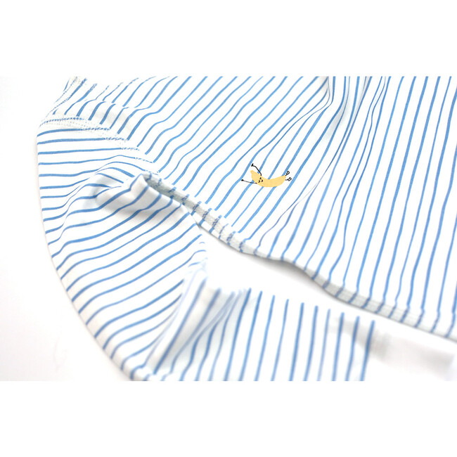 Printed Pajama Set, Blue Stripes - Pajamas - 7