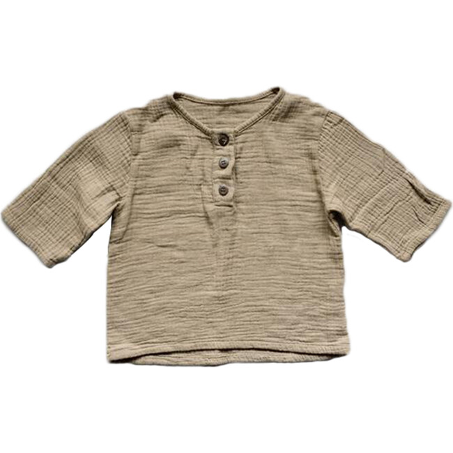 The Muslin Henley, Sand - Tees - 1