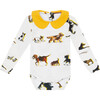 Organic Long Sleeve Collared Bodysuit, Dog Print - Onesies - 1 - thumbnail