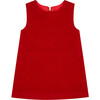 Organic Cotton Velvet Dress, Red - Dresses - 1 - thumbnail