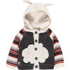 Hooded Knit Jacket, Black - Jackets - 1 - thumbnail