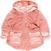 Fluffy and Warm Fabric Parka, Flamingo Pink - Parkas - 1 - thumbnail