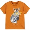 Zebra Graphic T-Shirt, Orange - Tees - 1 - thumbnail