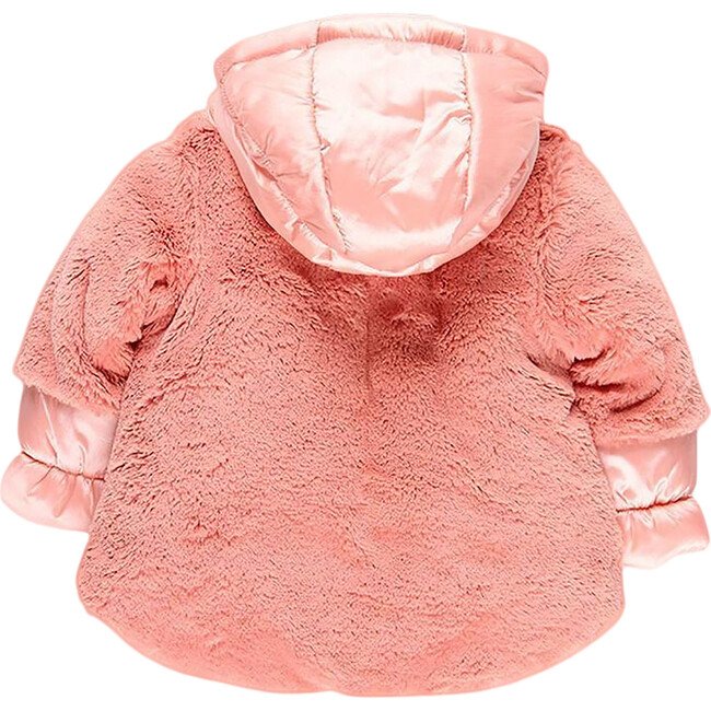 Fluffy and Warm Fabric Parka, Flamingo Pink - Parkas - 2