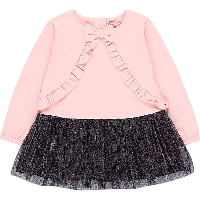 Knit Dress, Pink & Navy - Dresses - 1