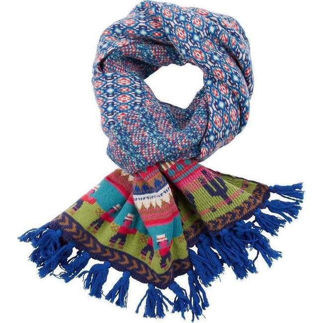 Kuquita Knitted Scarf, Blue - Scarves - 1