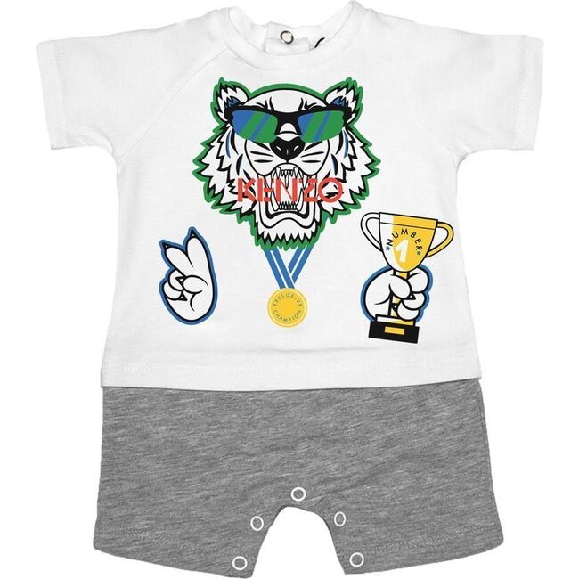 Tiger Bodysuit, Gray - Onesies - 1