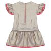Twill Iconic Eyes Dress, Gold - Dresses - 2