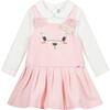 Teddy Pinafore Dress, Pink - Dresses - 1 - thumbnail