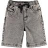 Stonewash Denim Shorts, Gray - Shorts - 1 - thumbnail