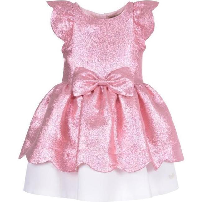 Scalloped Bodice Dress, Pink