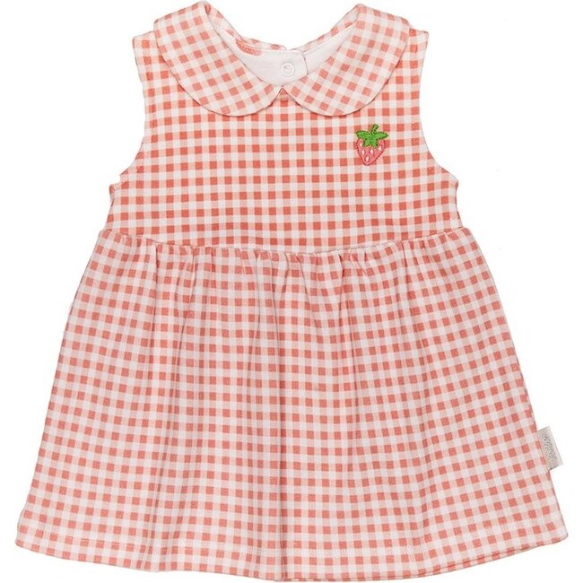 Strawberry Plaid Dress, Pink - Dresses - 1