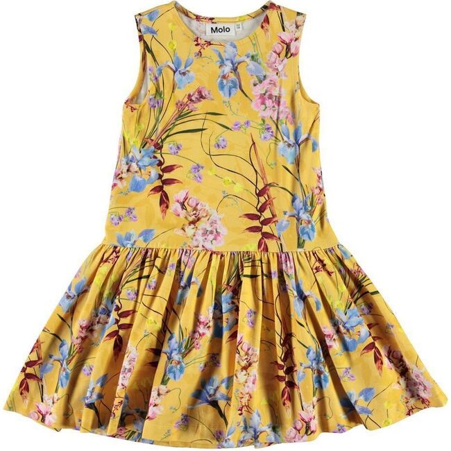 Candece Floral Dress, Yellow - Dresses - 1