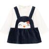 Penguin Pinafore Dress, Navy - Dresses - 1 - thumbnail