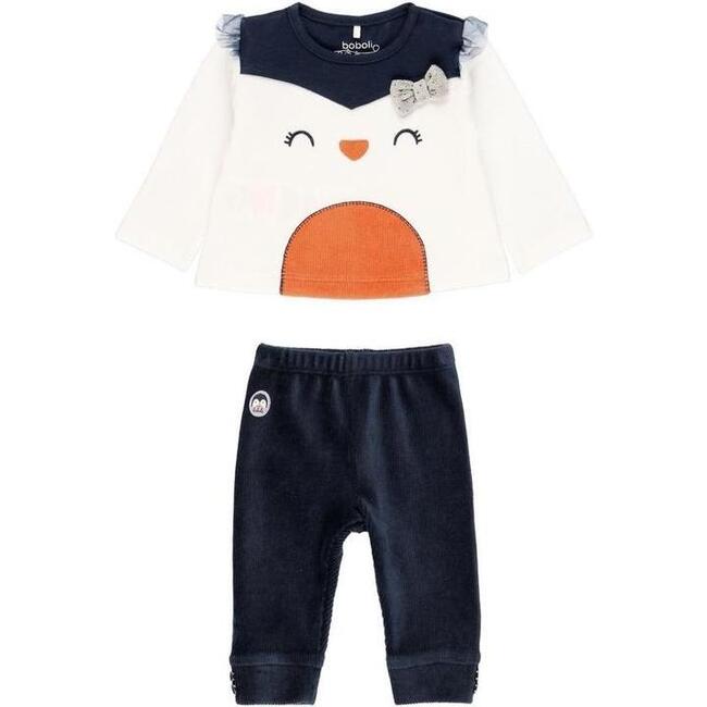 Penguin Graphic Outfit Set, Cream