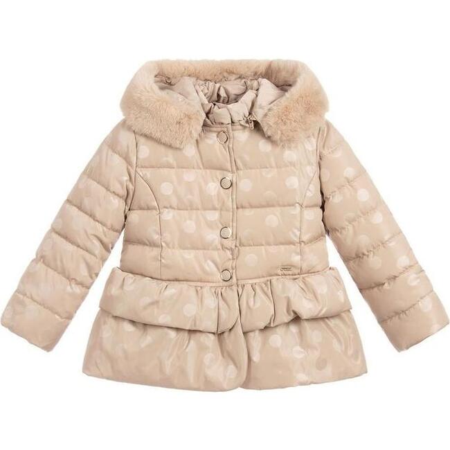 Padded Coat, Beige - Jackets - 1