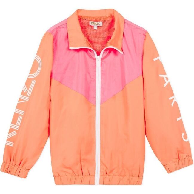 Nylon Logo Jacket, Orange - Jackets - 1