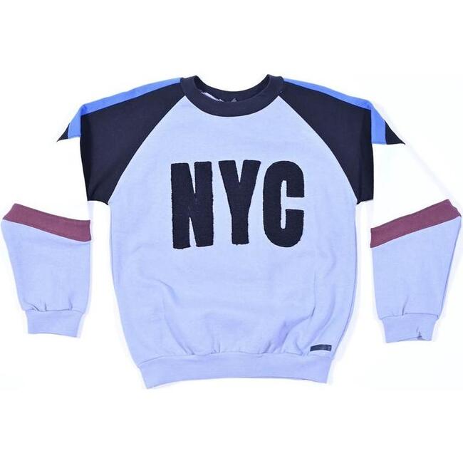 NYC Graphic Sweater, Blue - Sweaters - 1