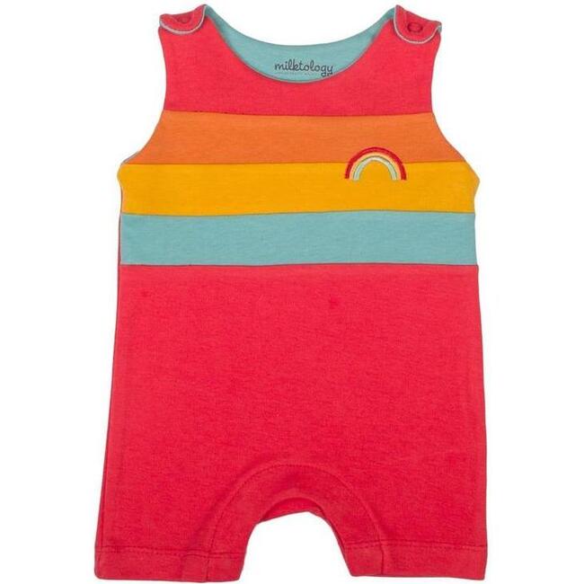 Rainbow Romper, Red - Rompers - 1