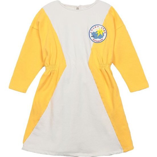 Lucky Star Fleece Dress, Yellow - Dresses - 1