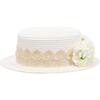 Guipur Flower Hat, Ivory - Hats - 1 - thumbnail