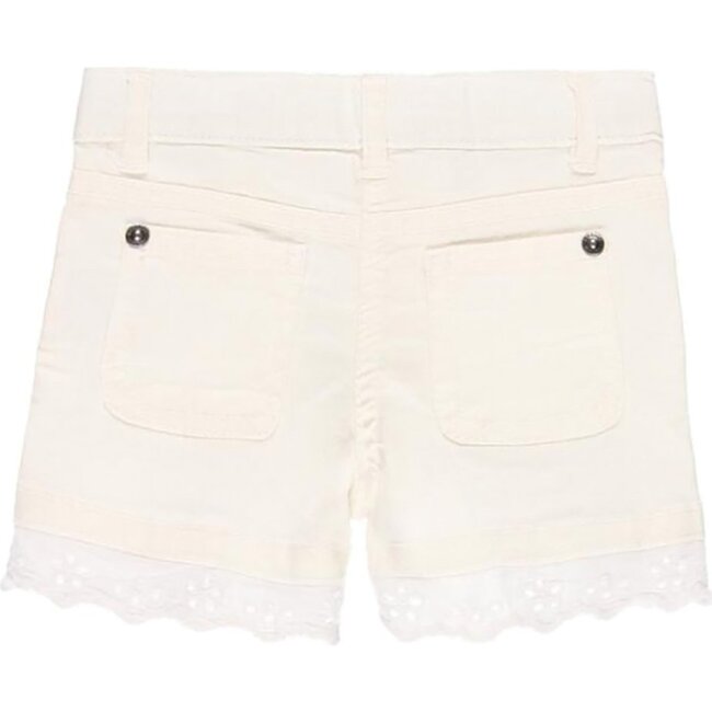 Lace Denim Shorts, White - Shorts - 2