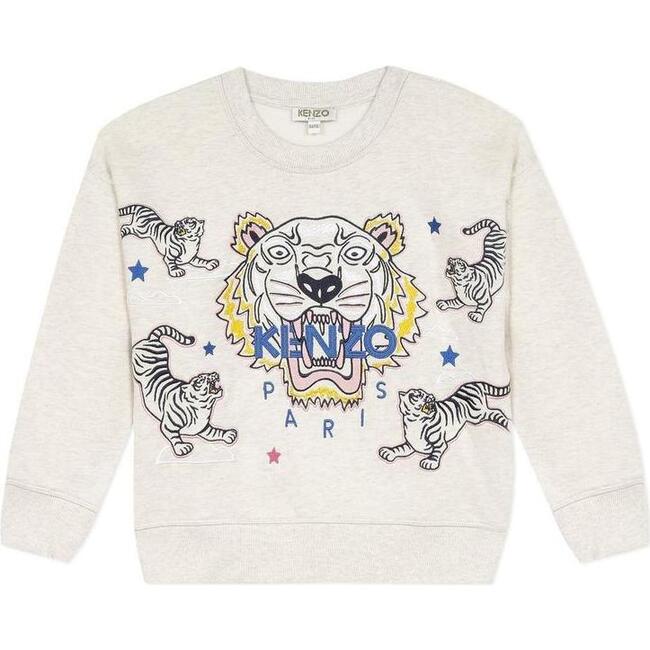 Graphic Logo Sweater, Beige - Sweaters - 1