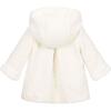 Fleece Hooded Coat, White - Jackets - 2 - thumbnail